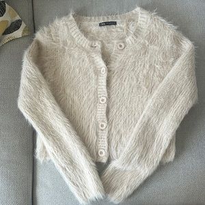 Zara fuzzy cardigan